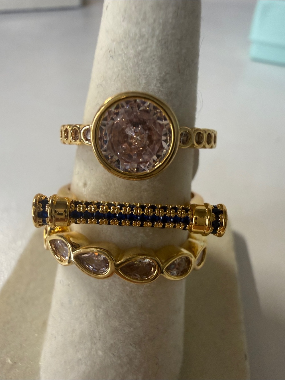Bundle!! Gold CZ Stackable Rings - Women Jewelry